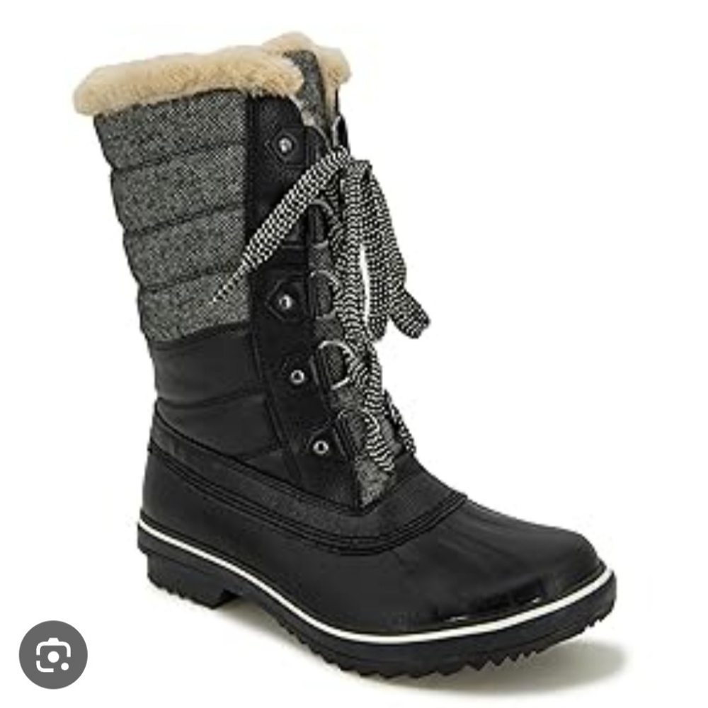 JBU by Jambu Women's Chilly Mid-Calf Boots Faux Leather Faux Fur Lined Size 8